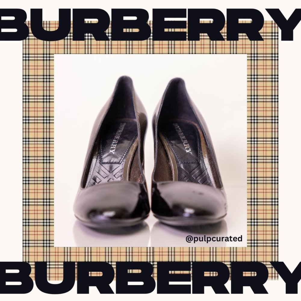 Burberry patent leather Pump / Size 7.5 / Designer heels